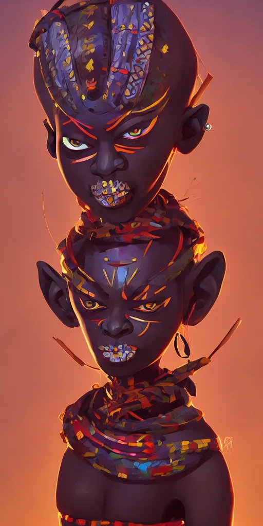 Prompt: mask tribal afrika voodoo tribal Video game character design , 2d game fanart behance hd by Jesper Ejsing, by RHADS, Makoto Shinkai and Lois van baarle, ilya kuvshinov, rossdraws global illumination