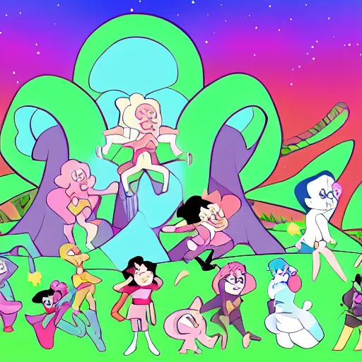 Image similar to Steven universe art style beautiful background