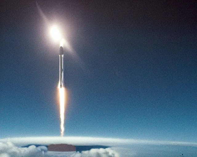 Prompt: still of a SpaceX rocket launch in The Day After Tomorrow (2004)