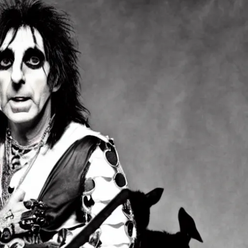 Prompt: alice cooper as a goat