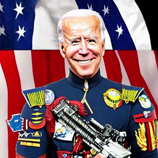 Prompt: Joe Biden as a space marine