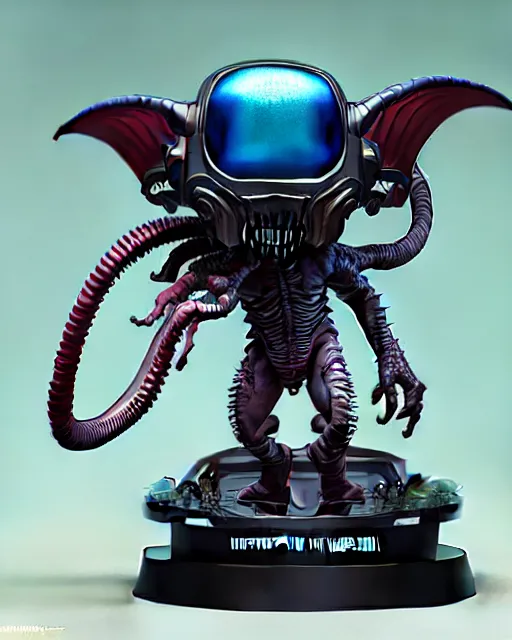 Prompt: highly detailed funko pop of xenomorph, stephen bliss, unreal engine, greg rutkowski, loish, rhads, beeple, makoto shinkai and lois van baarle, ilya kuvshinov, rossdraws, tom bagshaw, alphonse mucha, global illumination, god rays, detailed and intricate environment