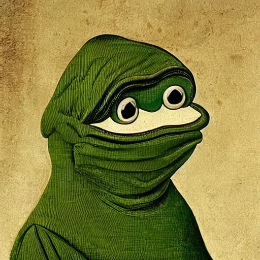 Prompt: pepe the frog as 1 8 th century prussian soldier, elegant portrait by sandro botticelli, detailed, symmetrical, intricate