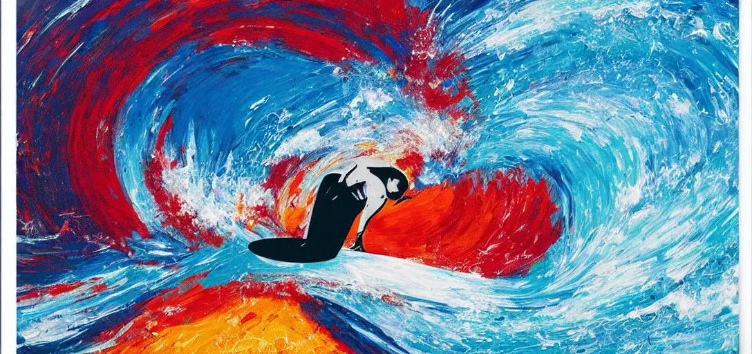 Image similar to Abstract design poster of a surfer