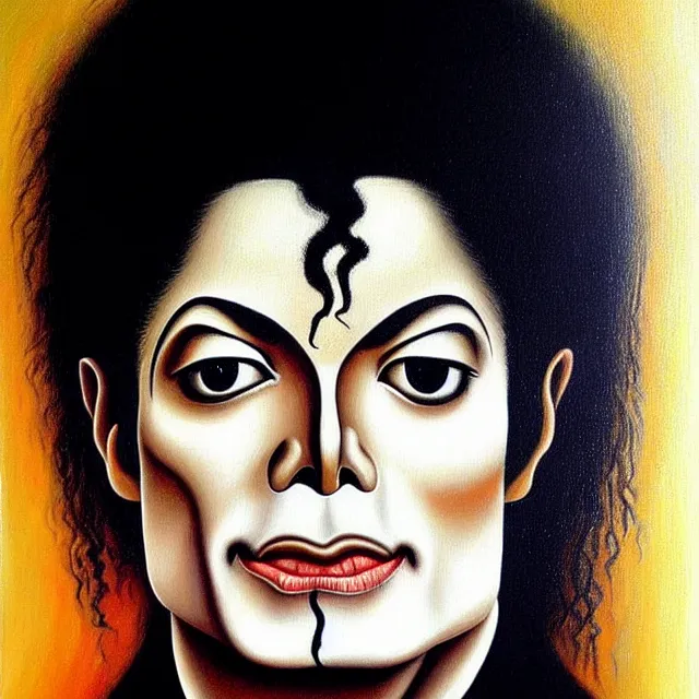 Image similar to a beautiful painting michael jackson face, by leonardo da vinci realistic oil painting