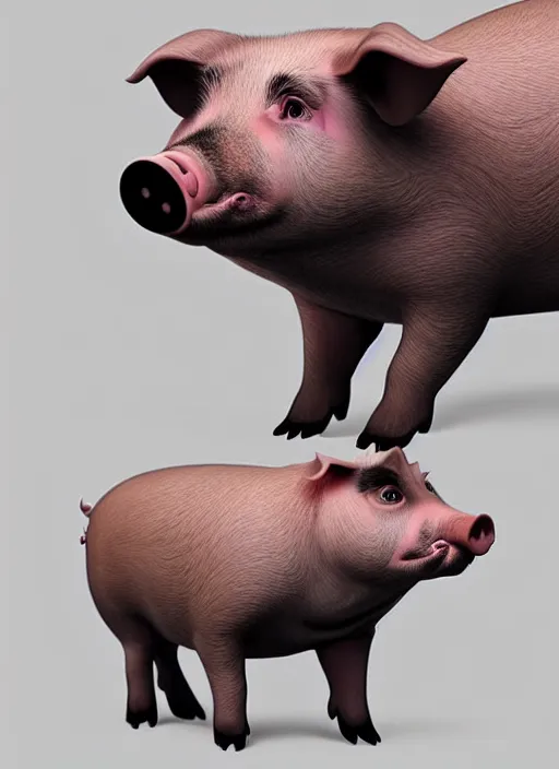 Prompt: a pig fused with a dog, hyperdetailed, artstation, cgsociety, 8 k