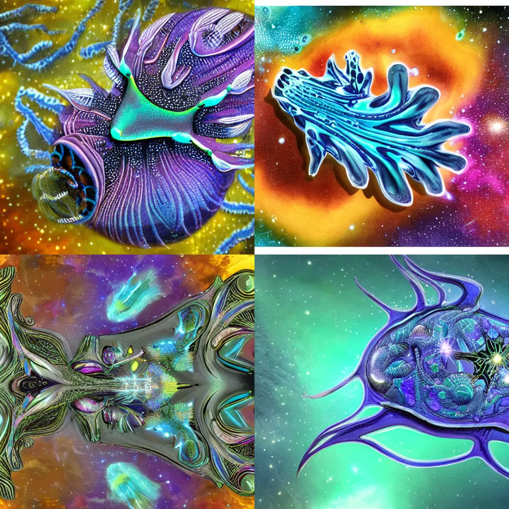 Prompt: galactic nudibranch, detailed and intricated, photorealistic,scifi