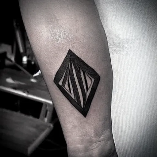 Image similar to a small black tattoo on the arm, symbol, whole tattoo, realistic, very detailed