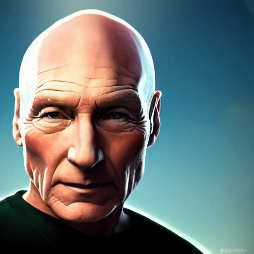 Image similar to picard ultra realistic, digital art, rich deep colors, smooth shadows, high resolution, cinematic