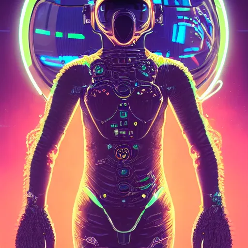 Image similar to portrait of a squid monster astronaut. full body portrait, intricate abstract. cyberpunk, intricate artwork. neon eyes, by Tooth Wu, wlop, beeple. octane render, trending on artstation, greg rutkowski very coherent symmetrical artwork. cinematic, hyper realism, high detail, octane render, 8k, minimalistic, hyperrealistic surrealism, award winning masterpiece with incredible details, a surreal vaporwave liminal space, highly detailed, trending on ArtStation