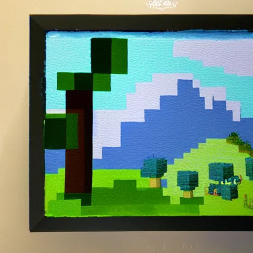 Prompt: minecraft painting