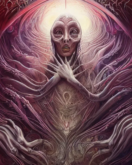 Image similar to as above so below, by antonio j. manzanedo, giger, alex grey, android jones, wayne barlowe, philippe druillet, raymond swanland, cyril rolando, josephine wall, harumi hironaka, trending on artstation