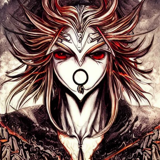 Image similar to Beautiful Sauron in the style of Ayami Kojima