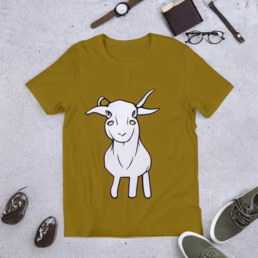 Image similar to cute goat wearing orange inmate clothes