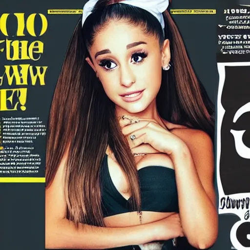 Image similar to ariana grande on a local newspaper