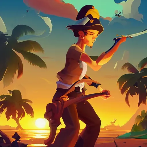 Image similar to painting treasure on sea of thieves game smooth median photoshop filter cutout vector, behance hd by jesper ejsing, by rhads, makoto shinkai and lois van baarle, ilya kuvshinov, rossdraws global illumination