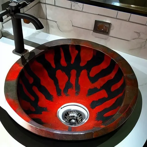 Image similar to a sink that is themed after jar jar binks