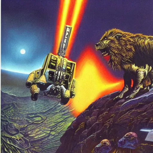 Image similar to gnoll, vintage sci - fi art, by ed emschwiller