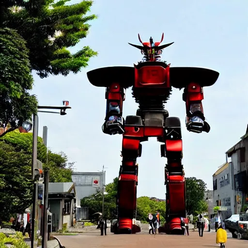 Image similar to a giant robot samurai. anime