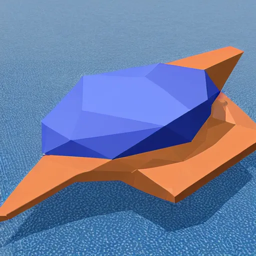 Image similar to low poly raft with built in cannon