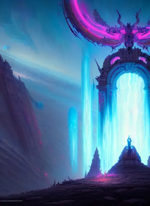 Prompt: rebulon the ancient arch - demon, by greg rutkowski and lisa frank, masterpiece concept art, 8 k, intricate detail, cinematic lighting, epic pose, deep colors, majestic view