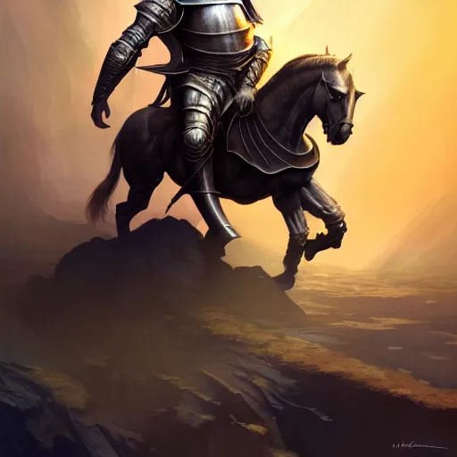 Image similar to a knight in armor on a thick strong warhorse by mike allred and frazetta and karol bak sharp digital painting. dreaming latent space. matte painting, concept art. artstation. digital render. realistic, 8 k