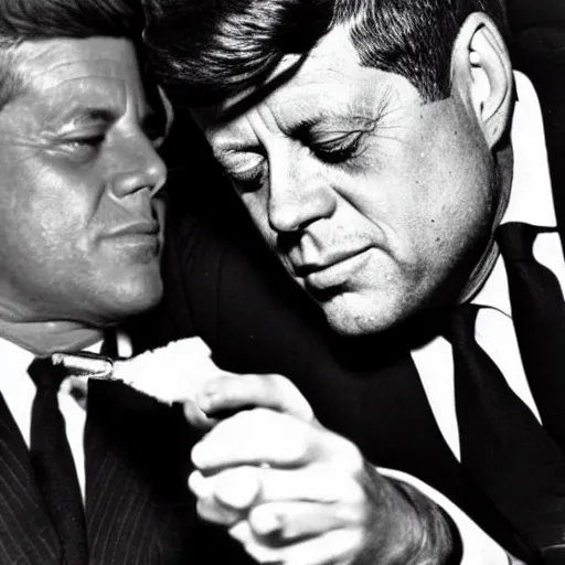 Image similar to jfk snorting cocaine with scarface,