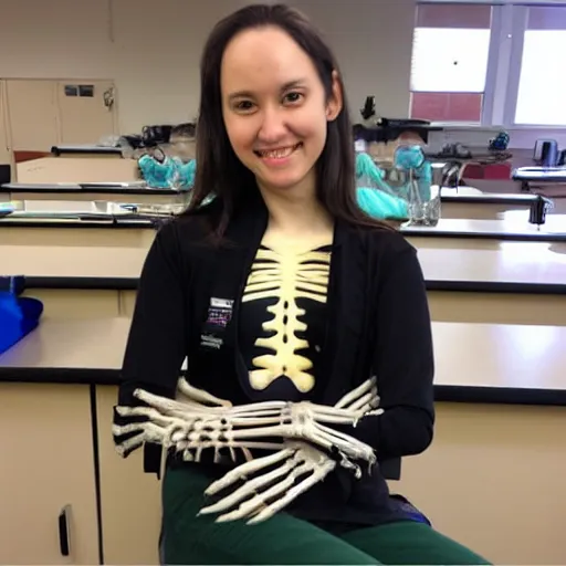 Image similar to beautiful skeleton bio teacher