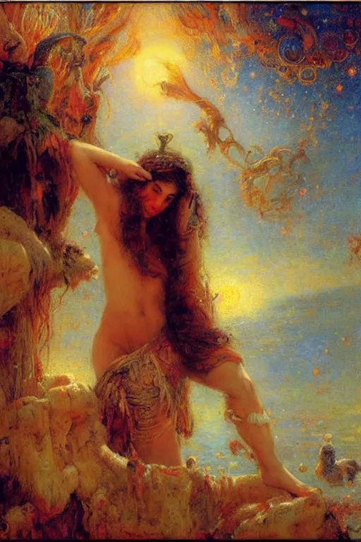 Image similar to dream of the endless. art by gaston bussiere.