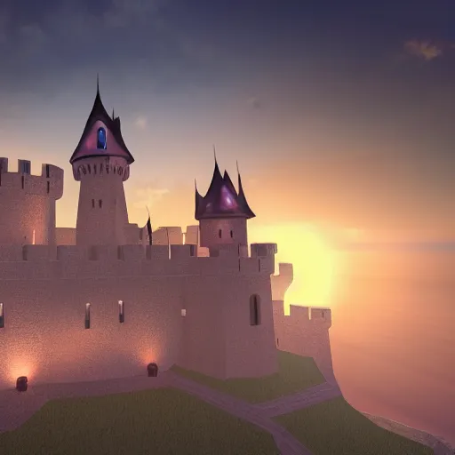Prompt: castle at sunset, cinematic, dramatic, realistic, volumetric lighting