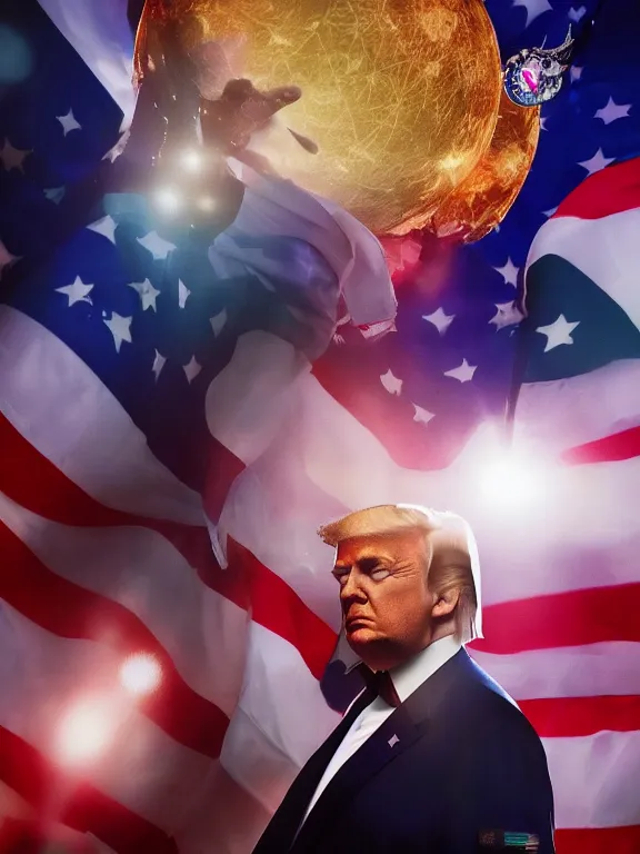 Image similar to portrait art of Donald Trump as Sailor Moon 8k ultra realistic , lens flare, atmosphere, glow, detailed, intricate, full of colour, cinematic lighting, trending on artstation, 4k, hyperrealistic, focused, extreme details, unreal engine 5, cinematic, masterpiece