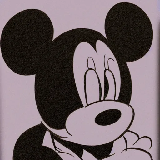 Image similar to mug shots photograph of mickey mouse, photorealistic