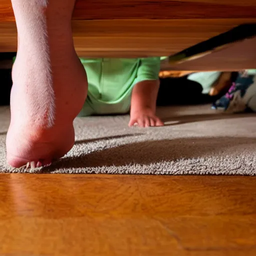 Prompt: what you see under your bed