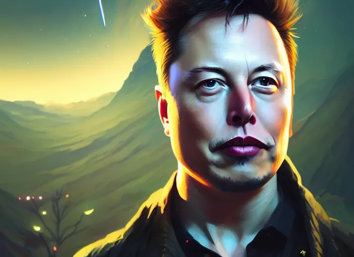 Image similar to highly detailed portrait of elon musk, in no game no life, stephen bliss, 8 k, unreal engine, fantasy art by greg rutkowski, loish, rhads, ferdinand knab, makoto shinkai and lois van baarle, ilya kuvshinov, rossdraws, tom bagshaw, global illumination, radiant light, detailed and intricate environment