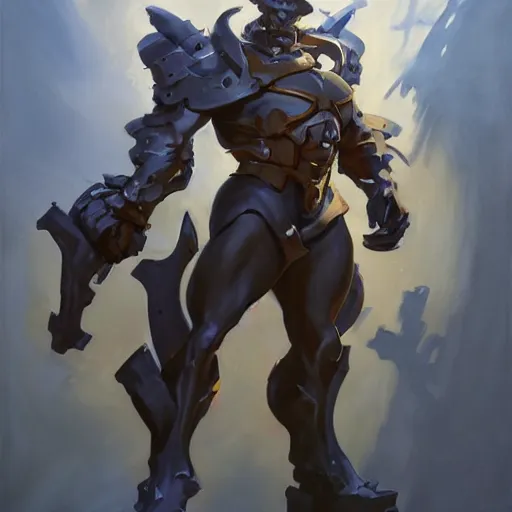 Image similar to greg manchess portrait painting of partially armored powerful skeletor overwatch character, medium shot, asymmetrical, profile picture, organic painting, sunny day, matte painting, bold shapes, hard edges, street art, trending on artstation, by huang guangjian, gil elvgren, ruan jia, greg rutkowski, gaston bussiere