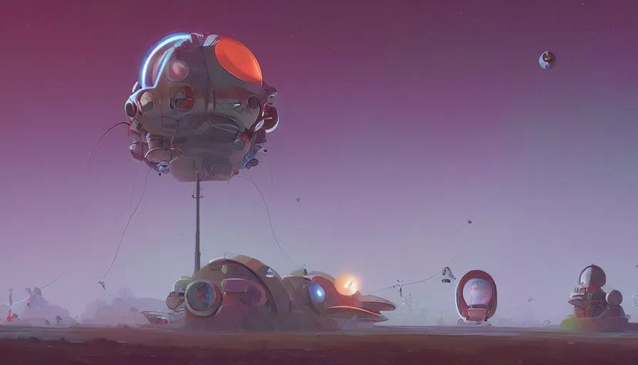 Prompt: spacecraft that move in a spiral around a sphere and open up in the centre at night, the first glimpse into new worlds by simon stalenhag and marc simonetti, trending on artstation