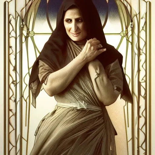 Image similar to amazing lifelike award winning pencil illustration of sister Mary Patrick Kathy najimy trending on art station artgerm Greg rutkowski alphonse mucha cinematic