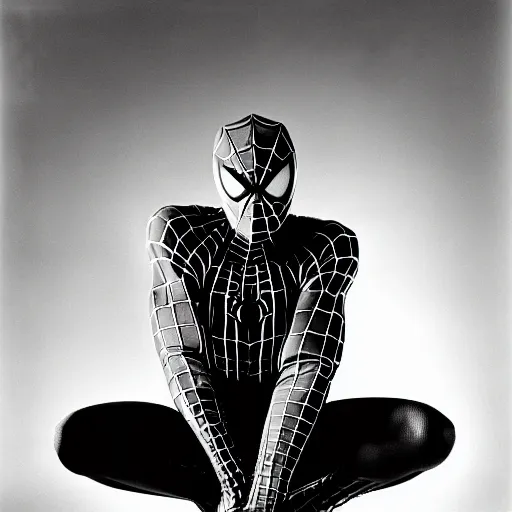 Image similar to spiderman by yousuf karsh