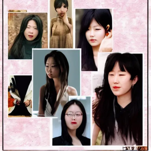 Image similar to women in the style of kim hyung - tae