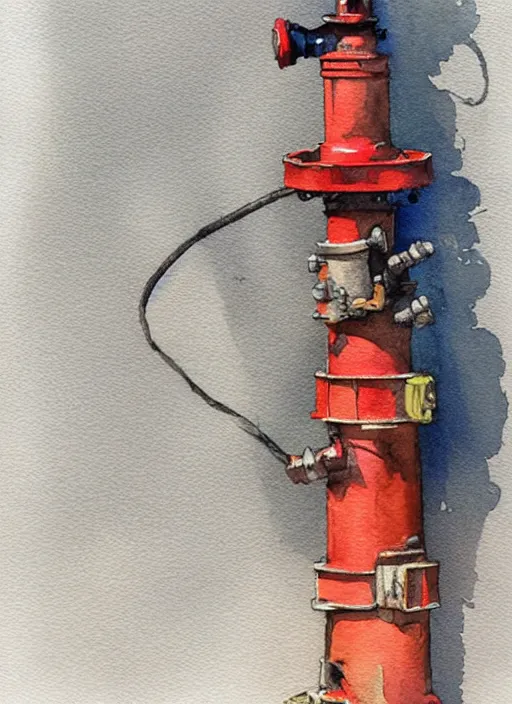 Image similar to concept art of a hydrant, pinterest, artstation trending, behance, watercolor, by coby whitmore, silver, laser light,