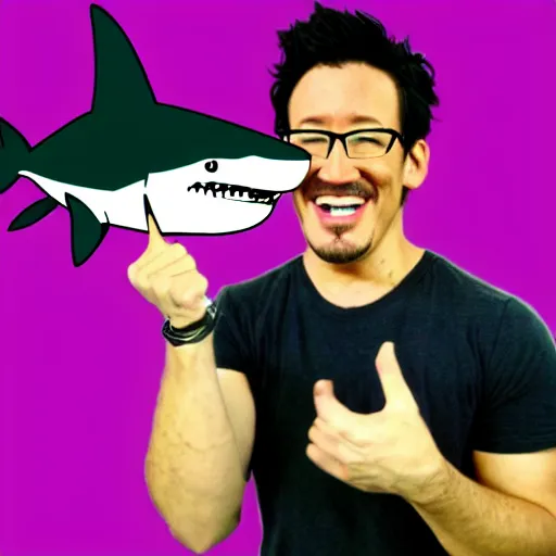 Image similar to markiplier as a shark