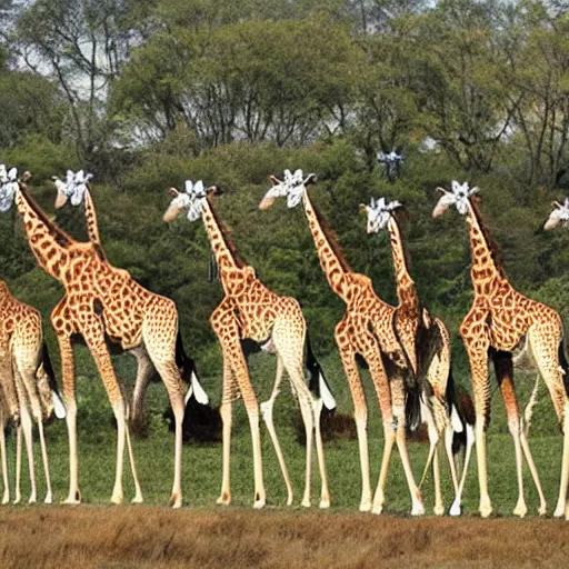 Prompt: giraffes making a heart with their necks