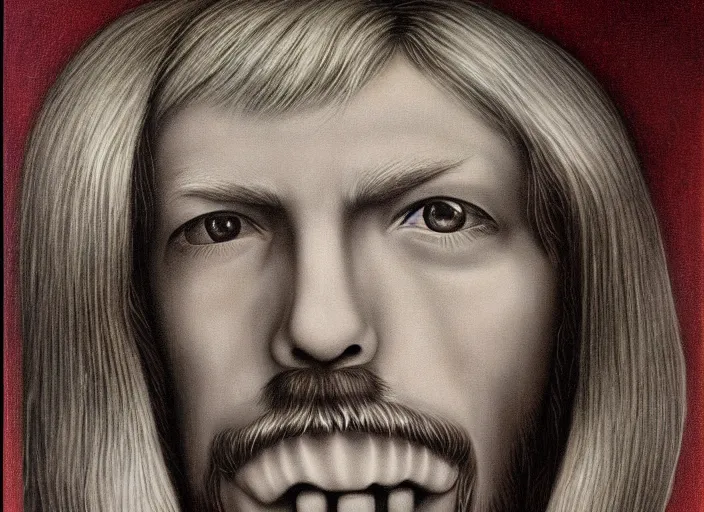 Image similar to duane allman, an ultrafine detailed painting by mark ryden, trending on deviantart, pop surrealism, whimsical, lowbrow, grotesque