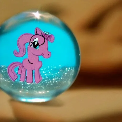 Image similar to Pinkie Pinkie 💓🐴 trapped inside a crystal ball 🔒🔮