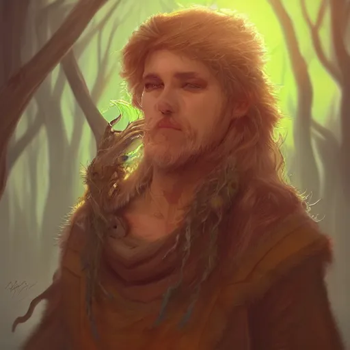 Image similar to detailed portrait of a sci - fi druid in a natural scene. beautiful lighting. trending on artstation.