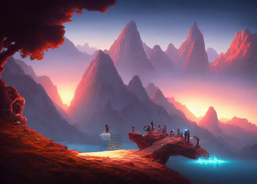 Prompt: quest for glory, a digital rendering of scenes from the sierra video game by michael flohr, inspired by tom bagshaw, instagram contest winner, futurism, matte painting, outrun, terragen