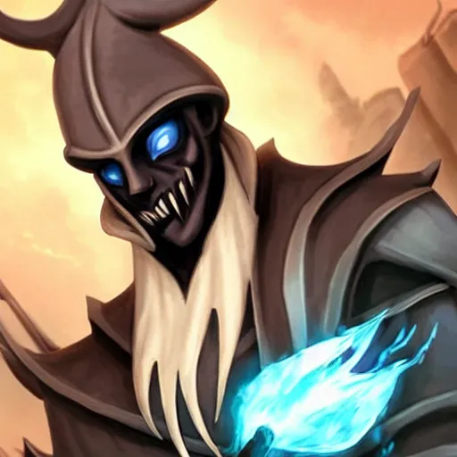 Image similar to Karthus from League of Legends with attractive male muscle body