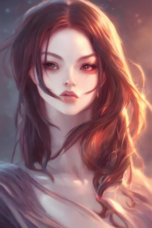 Prompt: a stunning portrait of a female fantasy character in the style of Artgerm, WLOP, Rossdraws, trending on artstation