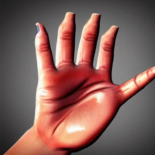 Image similar to the most horrifing photo, photorealistic, hand with normal amount of fingers