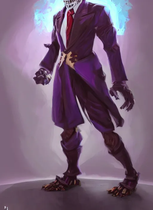 Prompt: papyrus undertale wearing a dark purple suit, elegant, dynamic, digital painting, concept art, smooth, sharp focus, illustration, by ruan jia and mandy jurgens and artgerm and william - adolphe bouguerea
